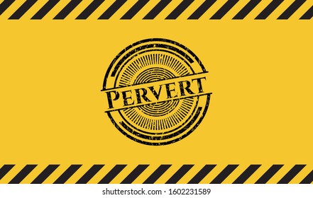 Pervert grunge warning sign emblem. Vector Illustration. Detailed.