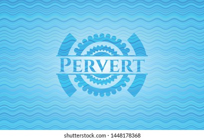 Pervert sky blue water emblem background. Vector Illustration. Detailed.