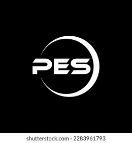 PES letter logo design in illustration. Vector logo, calligraphy designs for logo, Poster, Invitation, etc.