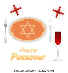 Pesach happy jewish passover, vector art illustration.