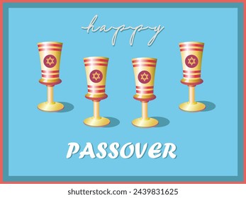  Pesah. Passover.Four wine glasses .Four bowls symbolize four promises in The Schmot Book.