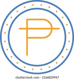 Peseta-Vektorsymbol. Kann für Druck-, Mobil- und Web-Anwendungen verwendet werden.