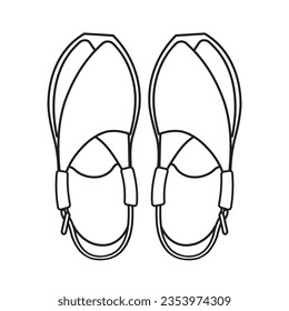 Peshawari, Norozi Chappal and Sandals outline vector illustration