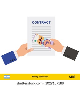 Peso banknote. Contract concept vector illustration.