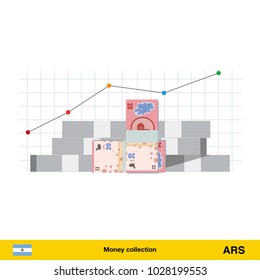 Peso banknote. Growth of financial and economy concept. vector illustration.