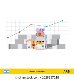 Peso banknote. Growth of financial and economy concept. vector illustration.