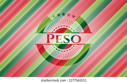 Peso christmas emblem background.