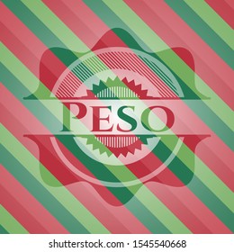 Peso christmas emblem. Vector Illustration. Detailed.