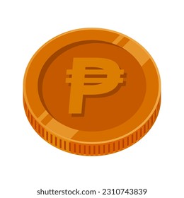 Peso Coin Bronze Philippine Money Copper PHP Isolated Vector