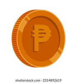 Peso Coin Bronze Philippine Money Copper PHP Vector