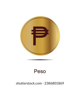 peso coin icon round gold 