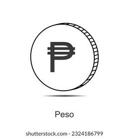 peso coin icon vector illustration eps 