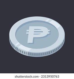 Peso Coin Silver Philippine Money Tin PHP Vector