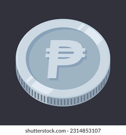 Peso Coin Silver Philippine Money Tin PHP Vector