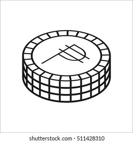 Peso coins symbol sign line icon on background