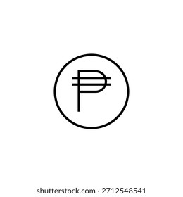 peso currency editable stroke eps