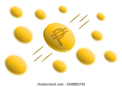 Peso digital money. Cryptocurrency background with gaussian blur effect