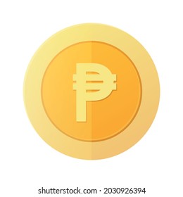 peso gold coins. Philippine Money symbol. The Philippine peso Currency Sign. Flat 3D Design Coins. eps10 Vector illustration.