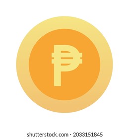 peso Gold Coins. Philippine Money symbol. The Philippine peso Currency Sign. Flat Design Coins. eps10 Vector illustration.