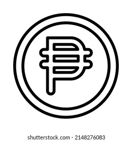 Peso Icon. Line Art Style Design Isolated On White Background