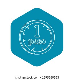 Peso icon. Outline illustration of peso vector icon for web