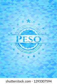 Peso light blue mosaic emblem