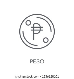 Peso linear icon. Modern outline Peso logo concept on white background from Cryptocurrency economy and finance collection. Suitable for use on web apps, mobile apps and print media.