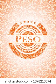 Peso orange mosaic emblem