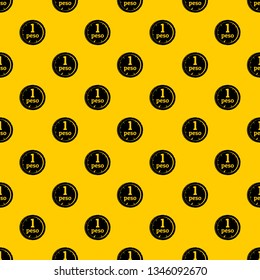 Peso pattern seamless vector repeat geometric yellow for any design