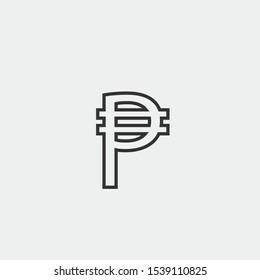Peso Philippine bank currency vector icon flat style eps 10