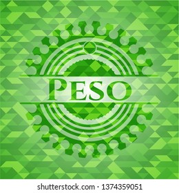 Peso realistic green mosaic emblem