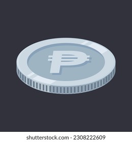 Peso Silver Coin Philippine Money Tin PHP Vector