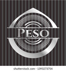 Peso silver emblem or badge. Vector Illustration. Mosaic.