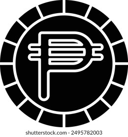 Peso solid glyph vector illustration