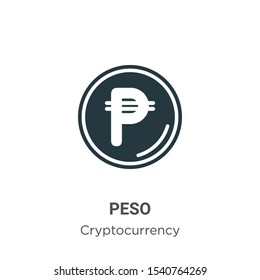 Peso vector icon on white background. Flat vector peso icon symbol sign from modern cryptocurrency collection for mobile concept and web apps design.