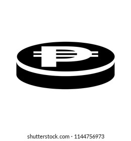 Pesos coin vector icon isolated on white background