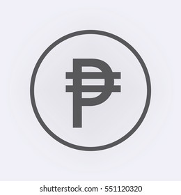 Pesos sign icon in circle . Vector illustration