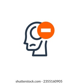 Pessimism emotion vector icon illustration