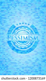 Pessimism light blue emblem with mosaic background