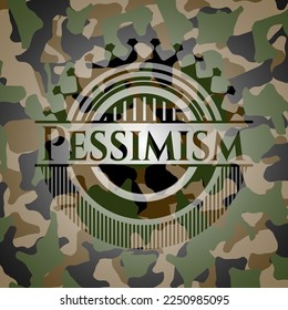 Pessimism on camouflaged texture. Vector Illustration. Detailed. 