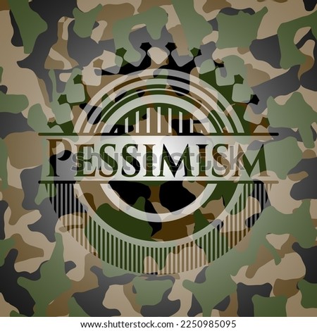 Pessimism on camouflaged texture. Vector Illustration. Detailed. 