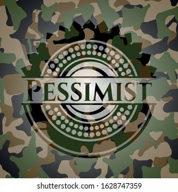 Pessimist on camo pattern. Vector Illustration. Detailed.