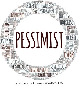 Pessimist vector illustration word cloud isolated on white background.
