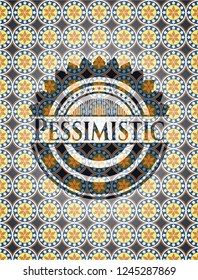 Pessimistic arabesque style badge. arabic decoration.