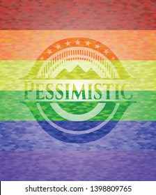 Pessimistic lgbt colors emblem. Vector Illustration. Mosaic.