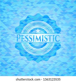 Pessimistic light blue emblem with mosaic background
