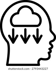 Pessimistic Line Icon and Vector
