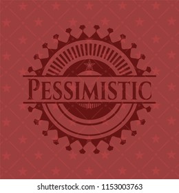Pessimistic red icon or emblem