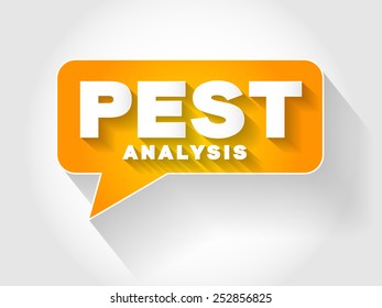 PEST Analysis message bubble, business concept