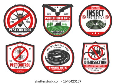 Pest Control Badges Desinsection Insect Protection Stock Vector ...